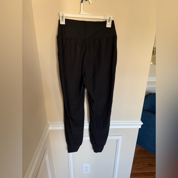 Size Small Black High Waisted Plain Pocket Casual Joggers Athletic Activewear - Picture 3 of 6